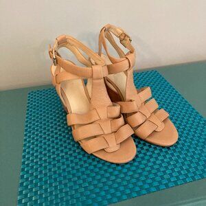 Nine West Leather Farfalla Wedge Sandals EUC Women SIze 9